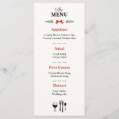 Delicate Modern Zwart-Wit Trouwmenu Menu (Voorkant)