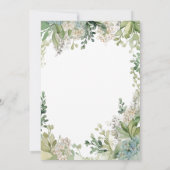 Delicate moderne baby's adem groene bruids brunch kaart (Achterkant)