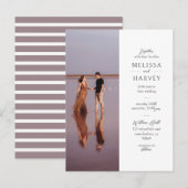 Delicate Moderne Minimalist | Trouwfoto Uitnodiging Briefkaart (Voorkant / Achterkant)