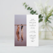 Delicate Moderne Minimalist | Trouwfoto Uitnodiging Briefkaart (Staand voorkant)