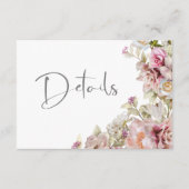 Delicate Moderne Roze Blosemtint Roos Lelie Groene Informatiekaartje (Voorkant)