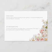 Delicate Moderne Roze Blosemtint Roos Lelie Groene Informatiekaartje (Achterkant)