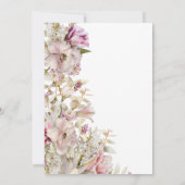 Delicate Moderne Roze Rose & Lily Bridal Brunch Kaart (Achterkant)