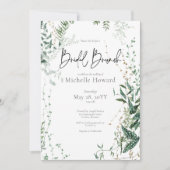 Delicate moderne tropische regenwoud bruids brunch kaart (Voorkant)