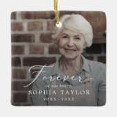 Delicate Moeder Oma Memorial Donkere Overlay Foto Keramisch Ornament (Voorkant)