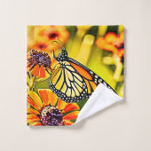 Delicate Monarch Butterfly Bloom Design Bad Handdoek (Wasdoekje)