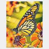 Delicate Monarch Butterfly Bloom Design Fleece Deken (Voorkant)