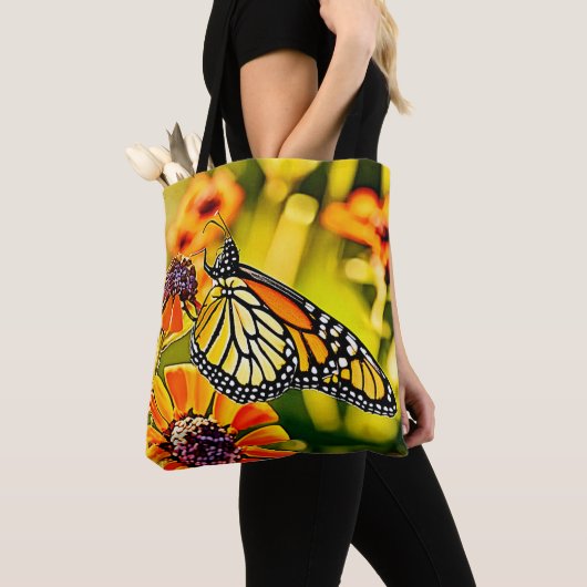 Delicate Monarch Butterfly Bloom Design Tote Bag (Dichtbij)