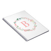 Delicate monogram bloemenkrans notitieboek (Rechterzijde)