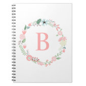 Delicate monogram bloemenkrans notitieboek (Voorkant)