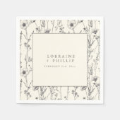 Delicate mooie wilde bloemen bruiloft servet (Voorkant)