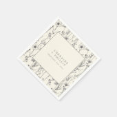 Delicate mooie wilde bloemen bruiloft servet (Hoek)