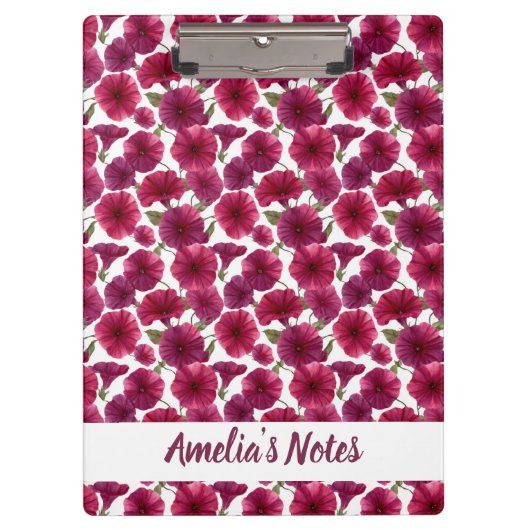 Delicate Morning Glory Pattern Name Klembord (Voorkant)