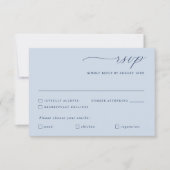 Delicate Navy Blauw Goud Kalligrafie Bruiloft Maal RSVP Kaartje (Voorkant)