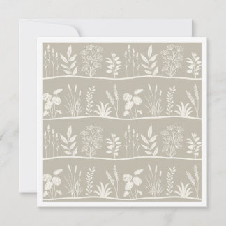 Delicate neutrale beige minimale botanische silhou notitiekaartje