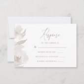 Delicate Neutrale Bloemen en Bladgroen Bruiloft Rs RSVP Kaartje (Voorkant)