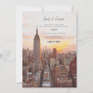 Delicate New York City-huwelijk Kaart