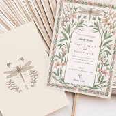 Delicate Nouveau Wedding Dragonfly Bloemen Kaart