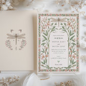 Delicate Nouveau Wedding Dragonfly Bloemen Kaart