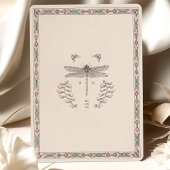 Delicate Nouveau Wedding Dragonfly Bloemen Kaart