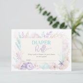Delicate Oceaan Onder het Zee Baby Luier Raffle Informatiekaartje (Staand voorkant)