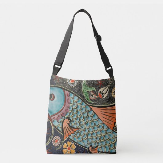 Delicate Ocean Mosaic Coastal Koi Fish Crossbody Tas (Voorkant)