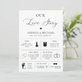 Delicate Onze Liefdesverhaal Infographic Foto Brui Kaart (Staand voorkant)