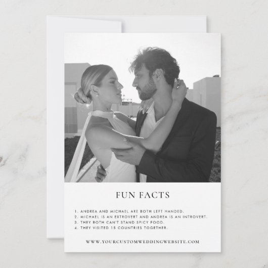 Delicate Onze Liefdesverhaal Infographic Foto Brui Kaart (Achterkant)