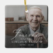 Delicate opa papa memorial overlay foto keramisch ornament (Voorkant)