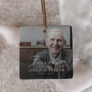 Delicate opa papa memorial overlay foto keramisch ornament