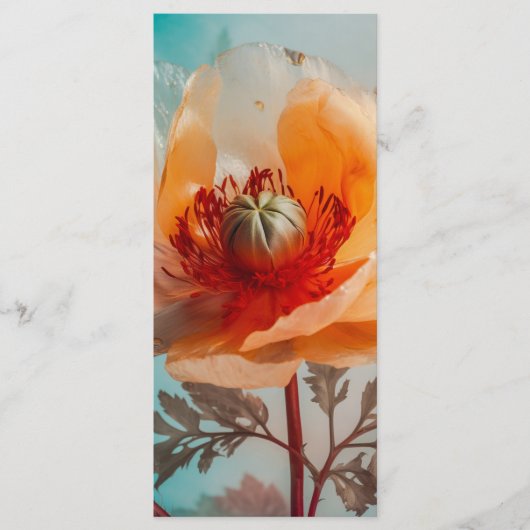 Delicate Oranje Flower Bladwijzer Menu (Voorkant)