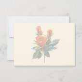 Delicate Oranje rosebuds RSVP Kaartje (Achterkant)