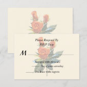 Delicate Oranje rosebuds RSVP Kaartje (Voorkant / Achterkant)