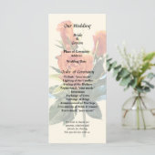 Delicate Oranje Rosebuds Trouwprogramma Programmakaart (Staand voorkant)