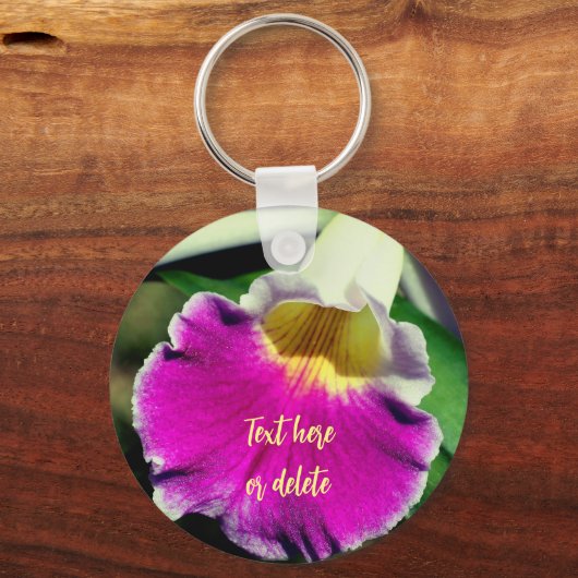 Delicate Orchid Flower, aangepast Sleutelhanger (Achterkant)