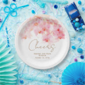 Delicate Orchid Waterverf Cheers Floral Wedding Papieren Bordje (Feest)