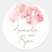 Delicate Orchid Waterverf Flower Floral Wedding Ronde Sticker (Voorkant)