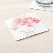 Delicate Orchid Waterverf mevrouw Floral Wedding Kartonnen Onderzetters (Gebogen)