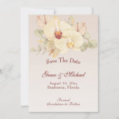 Delicate Orchidee Bloem Bruiloft Save The Date (Voorkant)
