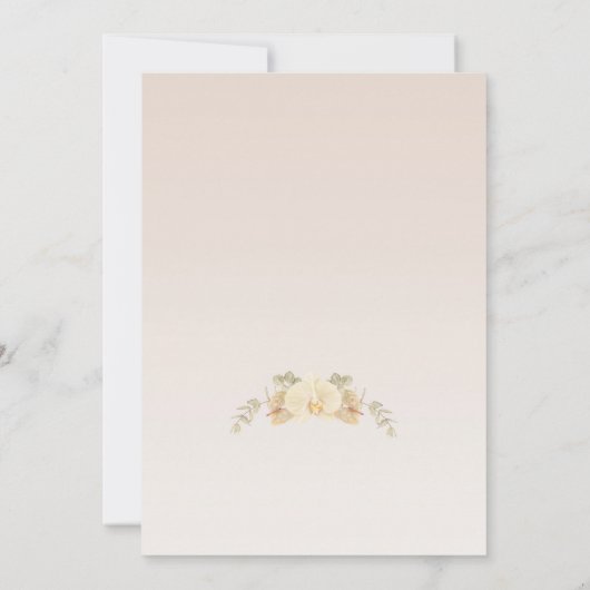 Delicate Orchidee Bloem Bruiloft Save The Date (Achterkant)