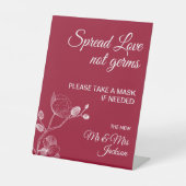 Delicate orchids elegant bruiloft veilig reclamebord met voetstuk (Voorkant)