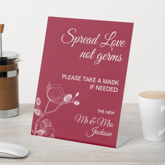 Delicate orchids elegant bruiloft veilig reclamebord met voetstuk (Insitu)