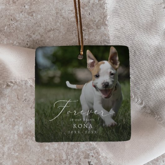 Delicate Overlay Foto Pet Dog Memorial Vakantie Keramisch Ornament