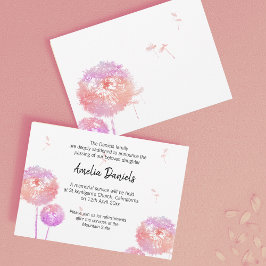 Delicate Paardebloem Begrafenis Aankondiging Kaart