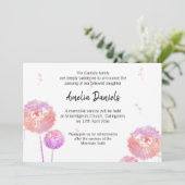 Delicate Paardebloem Begrafenis Aankondiging Kaart (Staand voorkant)