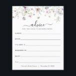 Delicate Paarse adviezen voor wilde bloemen voor P<br><div class="desc">Laat uw douchegasten deze schattige advieskaarten bij uw vrijgezellenfeest of stelletjes douchen. Pas de naam en de douchedatum van de bruid-to-be aan. Matching Collectie gevonden op de winkel Adore Paper Co. Zazzle.</div>
