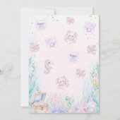 Delicate Paarse Blauwe Kleine Zeemeermin Verjaarda Kaart (Achterkant)