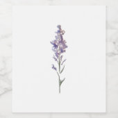 Delicate Paarse Bloem Wijn Etiket (Enkel label)
