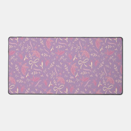 Delicate paarse bloemen en bogen bureaumat