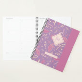 Delicate paarse bloemen en bogen planner (Display)